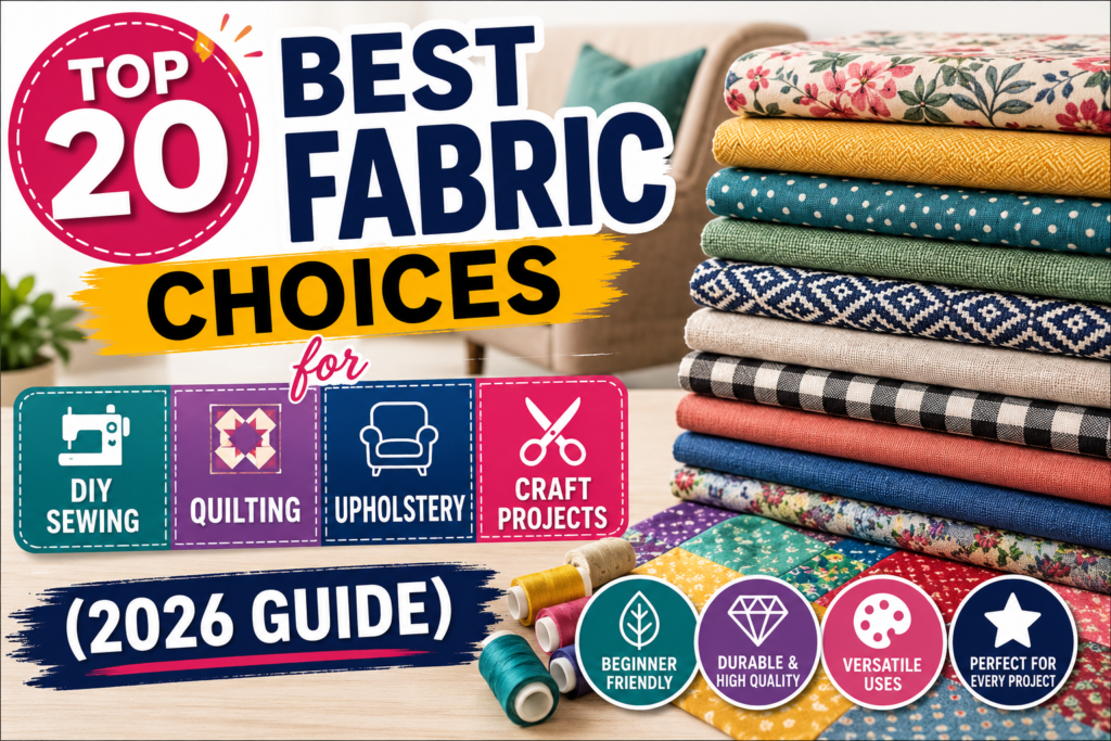 Top 20 Best Fabric Choices for DIY Sewing, Quilting, Upholstery & Craft Projects (2026 Guide)
