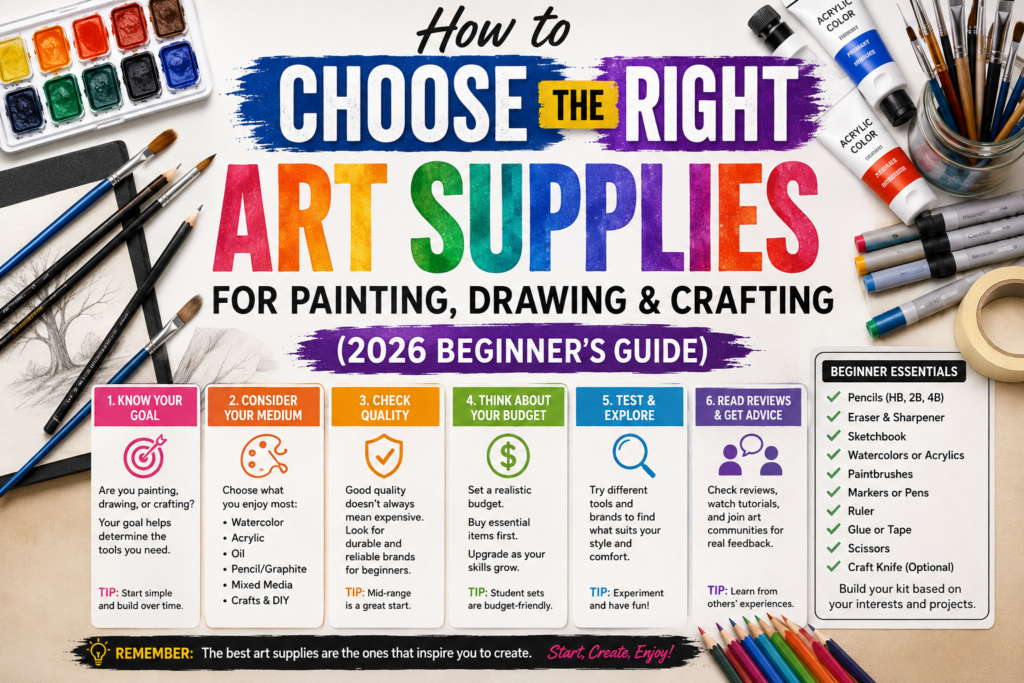 How to Choose the Right Art Supplies for Painting, Drawing & Crafting (2026 Beginner’s Guide)